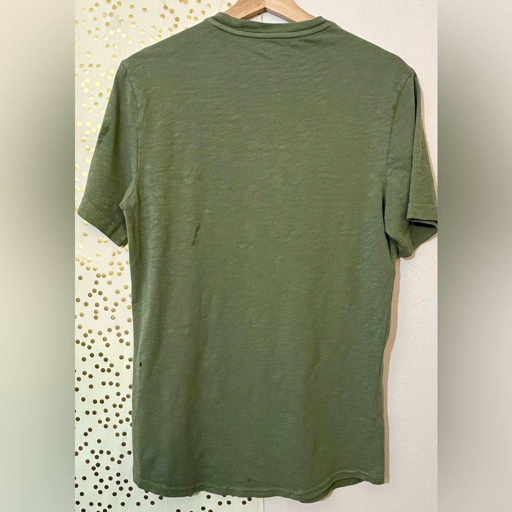 Sun + Stone Men’s Curved Hem T-Shirt in Cavalry Green, size XS - Picture 2 of 9